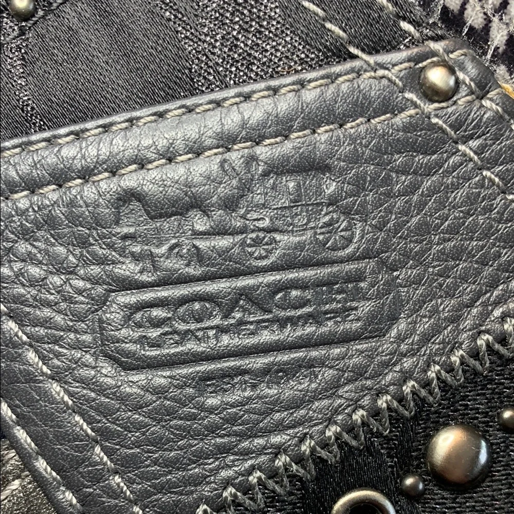 Coach Small Patchwork Wristlet in Black and Metallic Silver *READ*